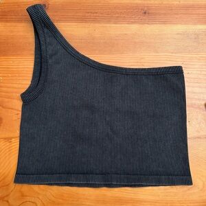 Savvi Josie One Shoulder Top, Black, Size XL/2X